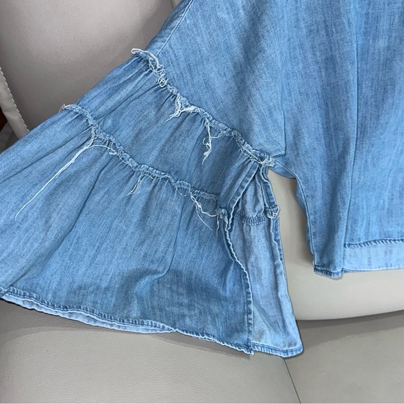 Zara Trafaluc Denim Wear Crop Top with Bell Sleeves - Picture 3 of 6